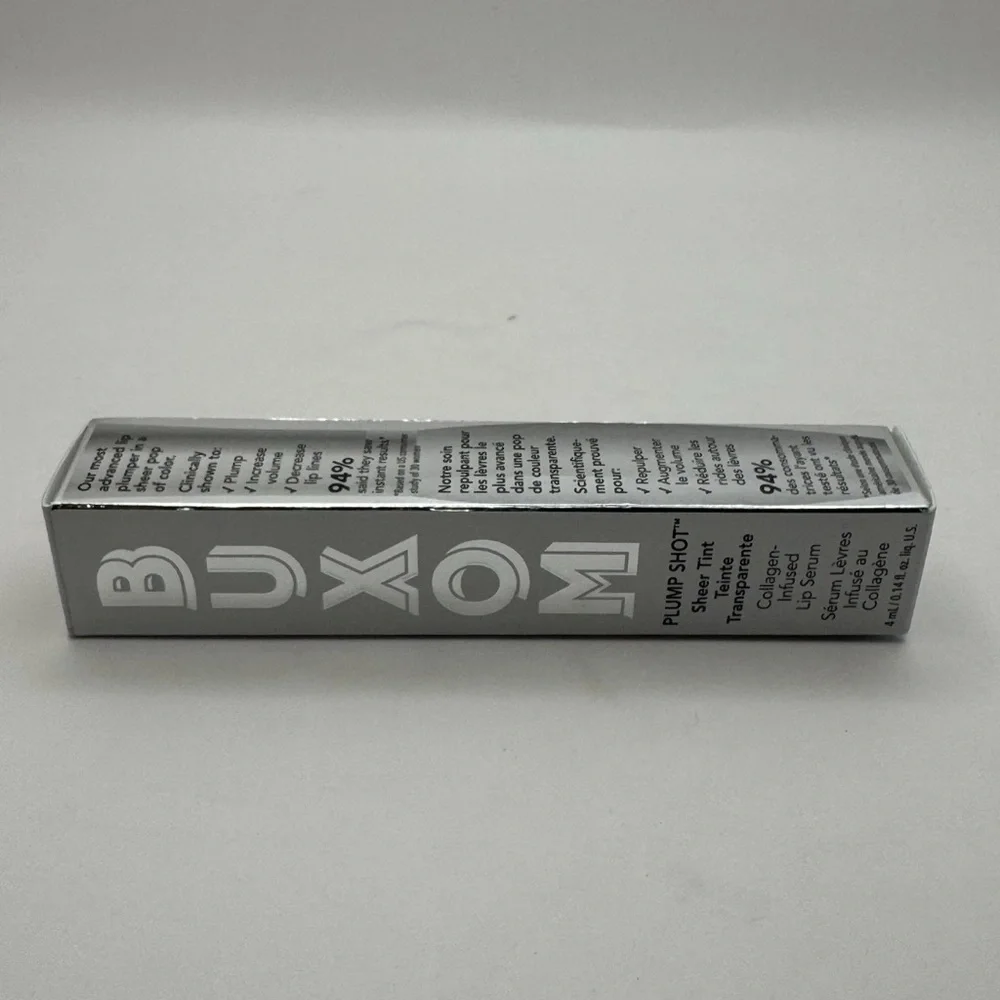Buxom Plump Shot Sheer Tint Collagen Infused Lip Serum Get Naked .14 Oz NIB